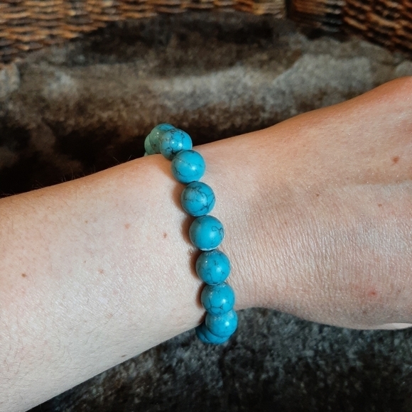 Turquoise Beaded Bracelet December Birthstone Boho Stack Western Cowboy Cowgirl - Picture 1 of 5